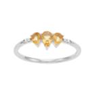 Lc Lauren Conrad 10k White Gold Citrine & Diamond Accent 3-stone Teardrop Ring, Women's, Size: 9, Yellow