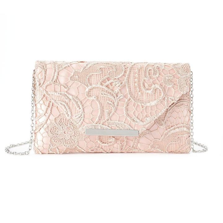 Gunne Sax Riley Lace Envelope Clutch, Women's, Brt Pink