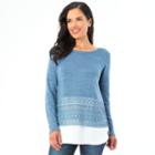 Women's Ab Studio Crochet Mock-layer Top, Size: Small, Ovrfl Oth