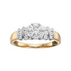 10k Gold 1/2 Carat T.w. Diamond Cluster Engagement Ring, Women's, Size: 8, White