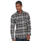 Men's Burnside Plaid Flannel Button-down Shirt, Size: Medium, Light Grey