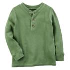 Boys 4-7 Carter's Thermal Henley Tee, Size: 8, Green