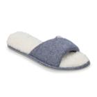 Dearfoams Women's Knit Twist Slide Slippers, Size: Small, Blue