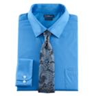 Big & Tall Croft & Barrow&reg; Classic-fit Stretch-collar Dress Shirt And Patterned Tie Boxed Set, Men's, Size: 20 38/9t, Brt Blue