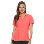 Petite Dana Buchman Release-pleat Blouse, Women's, Size: M Petite, Lt Orange