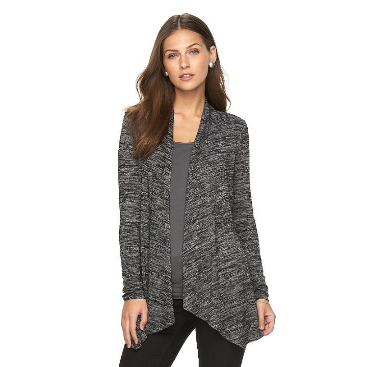Women's Apt. 9&reg; Flyaway Cardigan, Size: Xl, Black