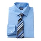 Men's Croft & Barrow&reg; Slim-fit Stretch-collar Dress Shirt And Patterned Tie, Size: M-32/33, Blue