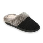 Women's Dearfoams Textured Knit Slippers, Size: Medium, Black