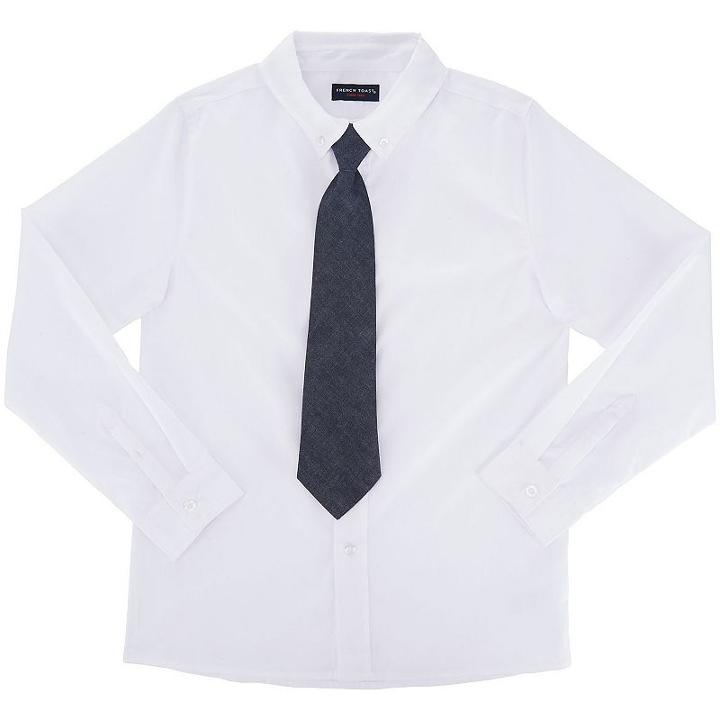 Boys 4-7 French Toast Poplin Button-down Shirt With Tie, Boy's, Size: 5, White