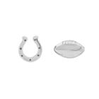 Indianapolis Colts Team Logo & Football Mismatch Stud Earrings, Women's, Silver