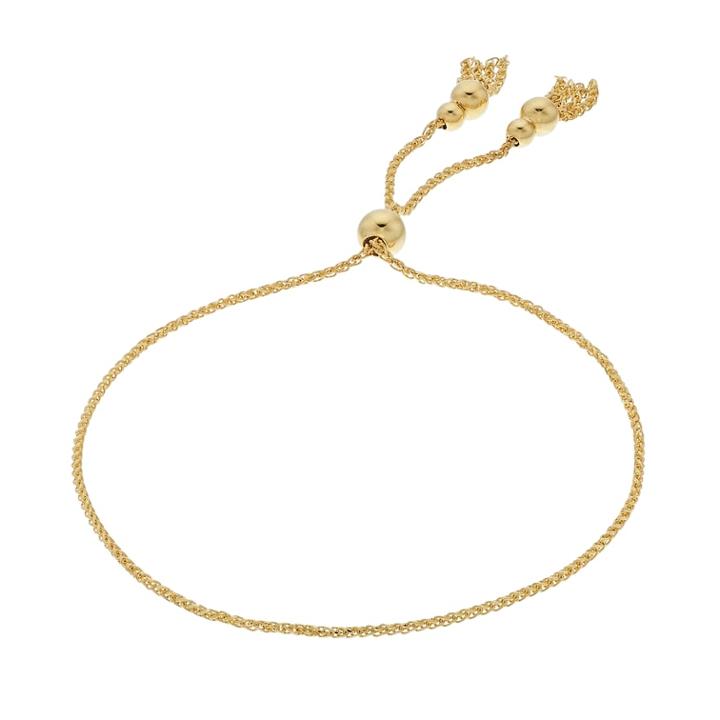 14k Gold Wheat Chain Bolo Bracelet, Women's