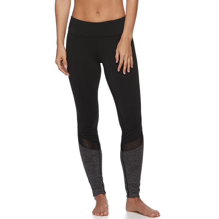 Women's Gaiam Om Mesh Yoga Leggings, Size: Medium, Oxford