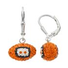 Cincinnati Bengals Crystal Sterling Silver Football Drop Earrings, Women's, Multicolor
