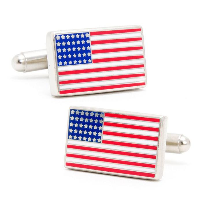 Gold American Flag Cuff Links, Men's, Multicolor