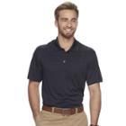 Men's Haggar Classic-fit Windowpane Performance Polo, Size: Large, Black