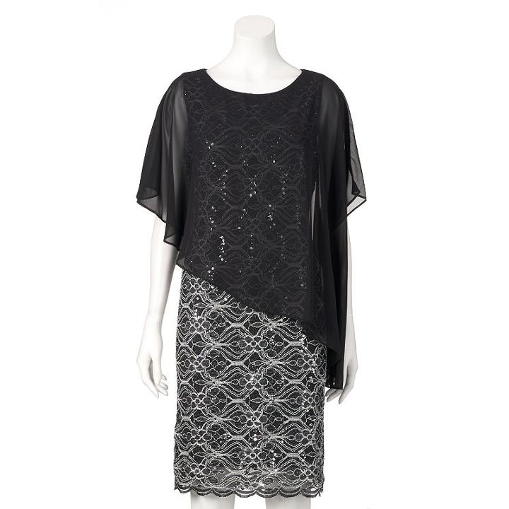 Women's Ronni Nicole Sequin Lace Popover Dress, Size: 8, Ovrfl Oth