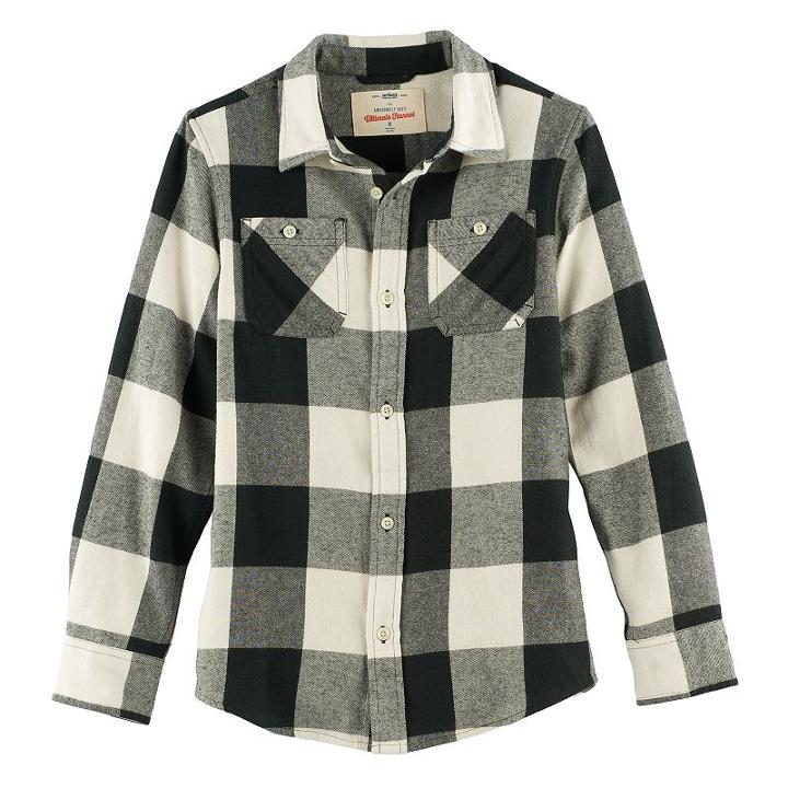 Boys 8-20 Urban Pipeline&reg; Ultimate Regular-fit 2-pocket Flannel Button-down Shirt, Size: Large, White Oth