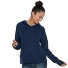 Juniors' So&reg; Drop Shoulder Sweater Hoodie, Teens, Size: Large, Dark Blue