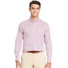 Men's Izod Classic-fit Essential Plaid Woven Button-down Shirt, Size: Medium, Pink