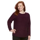 Plus Size Croft & Barrow&reg; Marled Sweater, Women's, Size: 1xl, Drk Purple