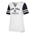 Women's '47 Brand New York Yankees Takeover Sleeve Stripe Tee, Size: Medium, White