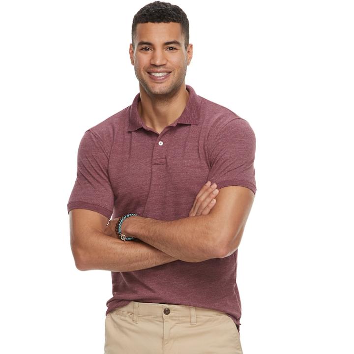 Men's Sonoma Goods For Life&trade; Flexwear Classic-fit Stretch Pique Polo, Size: Small, Red