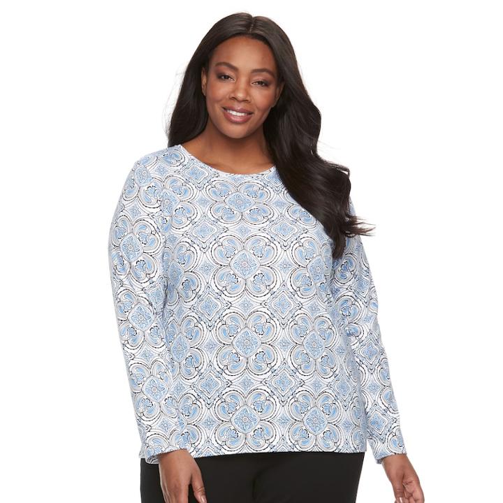 Plus Size Croft & Barrow&reg; Crewneck Tee, Women's, Size: 1xl, White