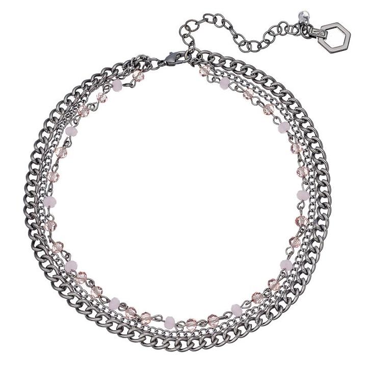 Simply Vera Vera Wang Pink Beaded Multi Strand Choker Necklace, Women's