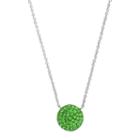 Silver Luxuries Silver Tone Crystal Disc Pendant Necklace, Women's, Green