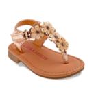 Laura Ashley Floral Toddler Girls' Sandals, Size: 5 T, Gold