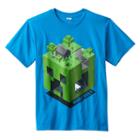 Boys 8-20 Minecraft Creeper Dimension Tee, Boy's, Size: Medium, Turquoise/blue (turq/aqua)