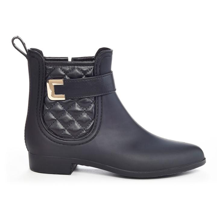 Henry Ferrera Clarity Sky Women's Water-resistant Quilted Rain Boots, Size: 8, Black