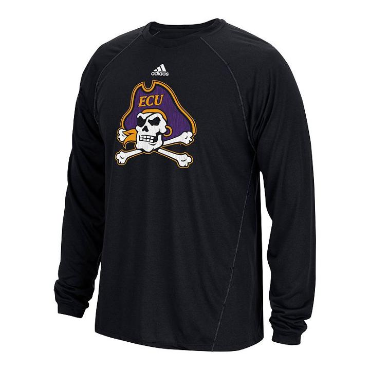 Men's Adidas East Carolina Pirates Sideline Spine Tee, Size: Medium, Black