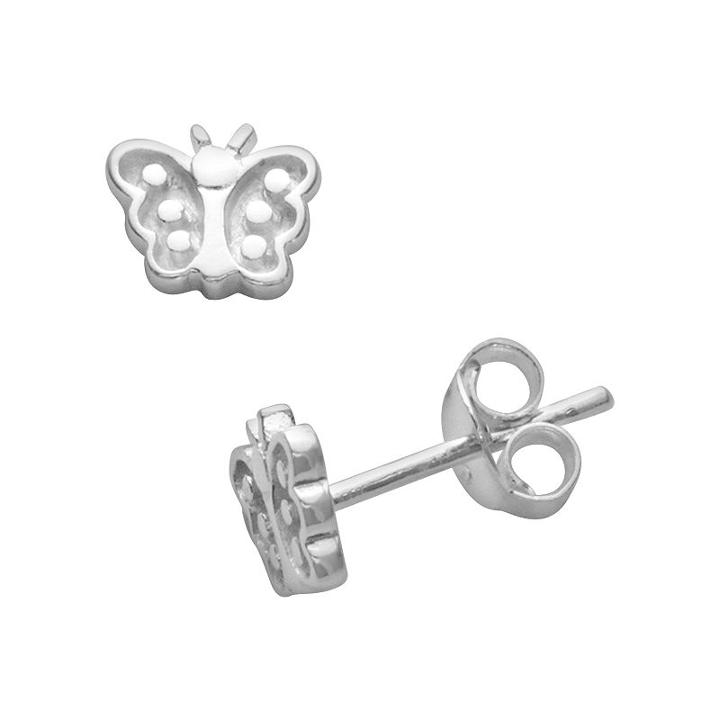 Itsy Bitsy Sterling Silver Butterfly Stud Earrings, Women's, Grey