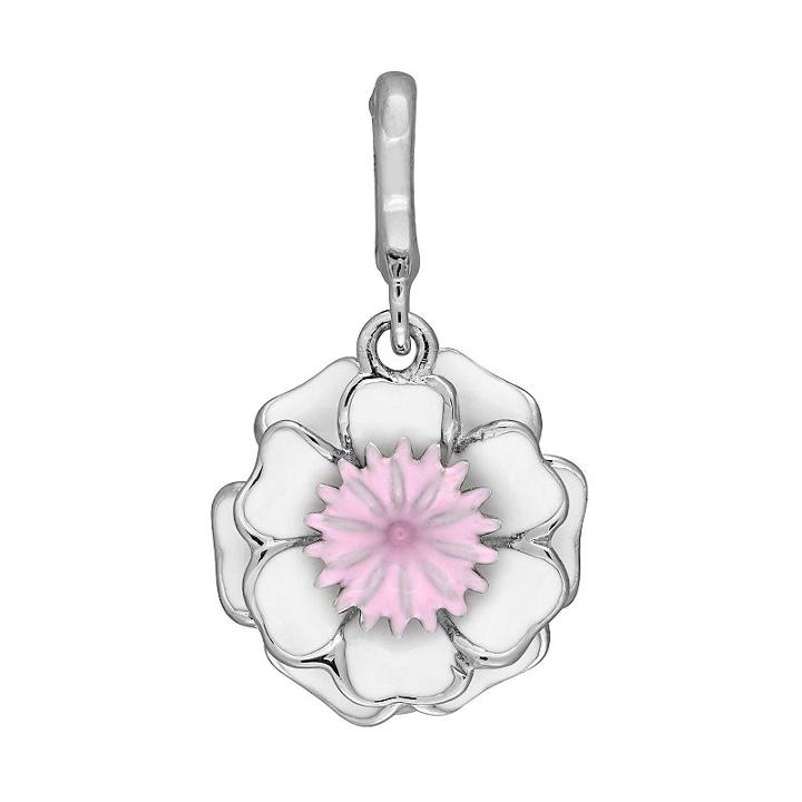 Laura Ashley Botanical Collection Sterling Silver Layered Flower Charm, Women's, Grey