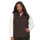 Plus Size Croft & Barrow&reg; Quilted Vest, Women's, Size: 2xl, Dark Brown
