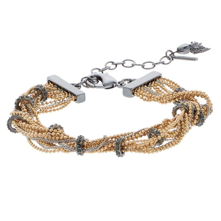 Simply Vera Vera Wang Tri Tone Multi Strand Simulated Crystal Chain Bracelet, Women's, Multicolor