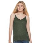 Juniors' Mudd&reg; Double V-neck Camisole, Girl's, Size: Xl, Med Green