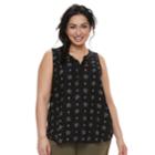 Plus Size Sonoma Goods For Life&trade; Printed Tank, Women's, Size: 3xl, Natural