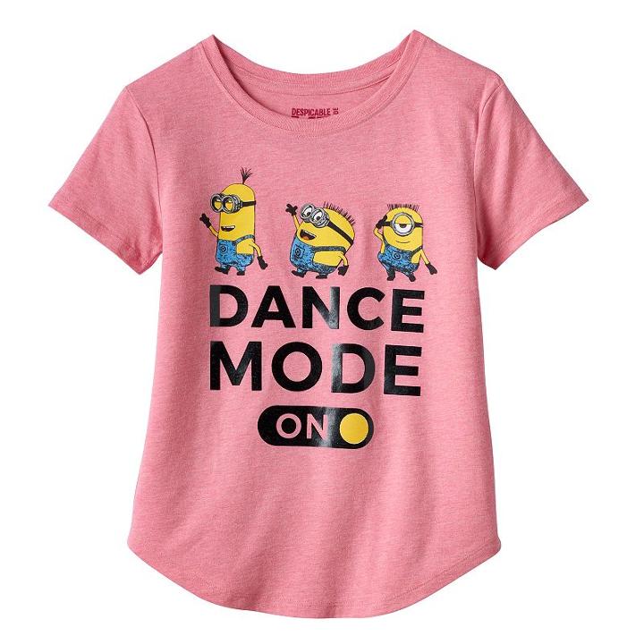 Girls 7-16 & Plus Size Despicable Me Minions Dance Mode On Graphic Tee, Girl's, Size: Xl Plus, Pink