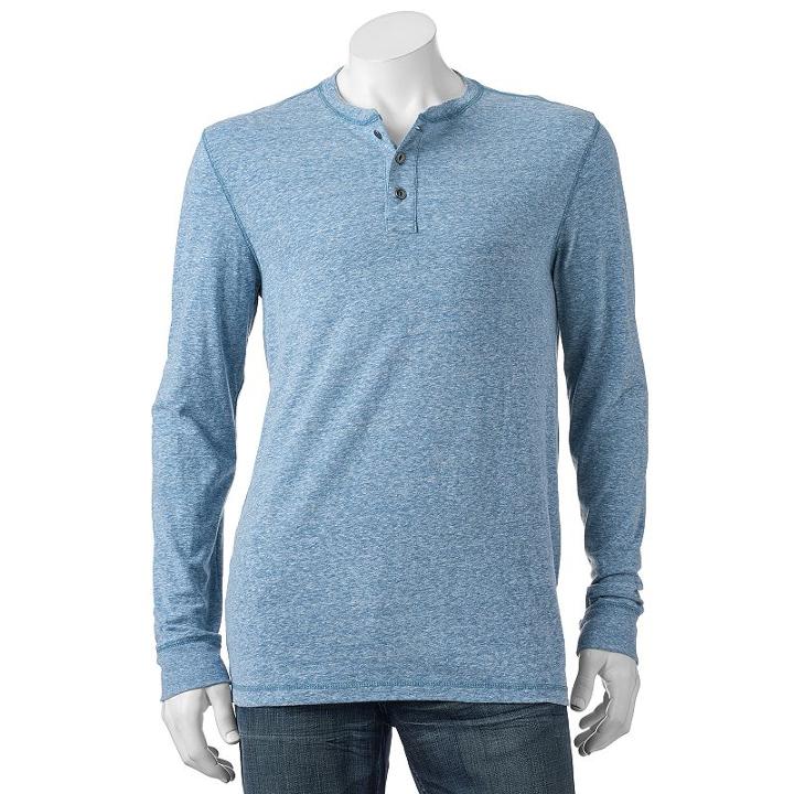 Men's Sonoma Goods For Life&trade; Modern-fit Everyday Henley, Size: Medium, Green