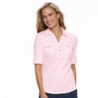 Women's Croft & Barrow&reg; Utility Polo, Size: Small, Brt Pink