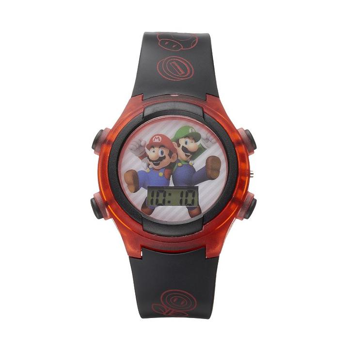 Super Mario Bros. Mario & Luigi Kids' Digital Light-up Watch, Boy's, Size: Medium, Black