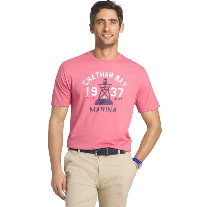 Men's Izod Nautical Tee, Size: Medium, Red Other