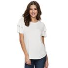 Women's Apt. 9&reg; Ruffle Tee, Size: Large, Natural