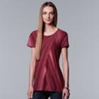 Women's Simply Vera Vera Wang Essential Textured Tee, Size: Large, Dark Pink