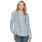 Women's Sonoma Goods For Life&trade; Lace-up Shirt, Size: Small, Med Blue