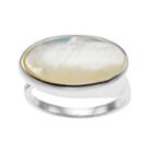 Olive & Ivy Mother-of-pearl Oblong Band Ring, Women's, Size: 8, White
