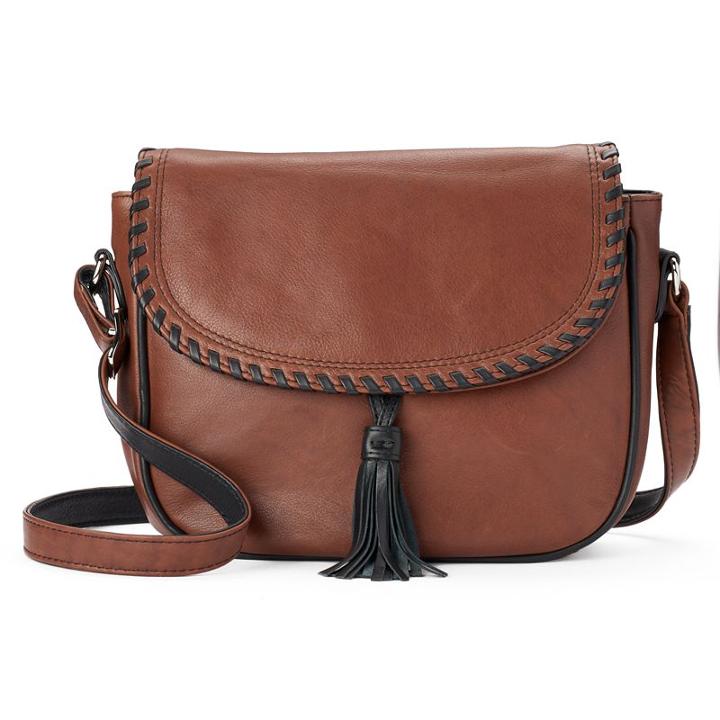 Ili Whipstitch Leather Saddle Bag, Women's