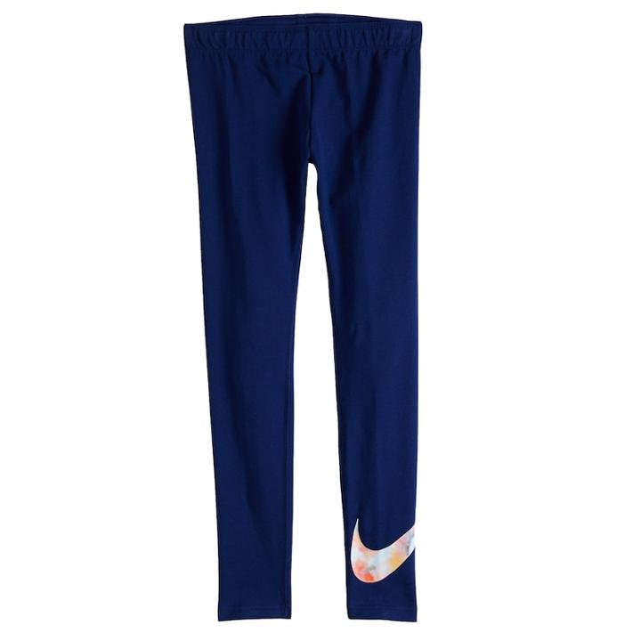Girls 7-16 Nike Favorites Rainbow Swoosh Leggings, Size: Large, Blue